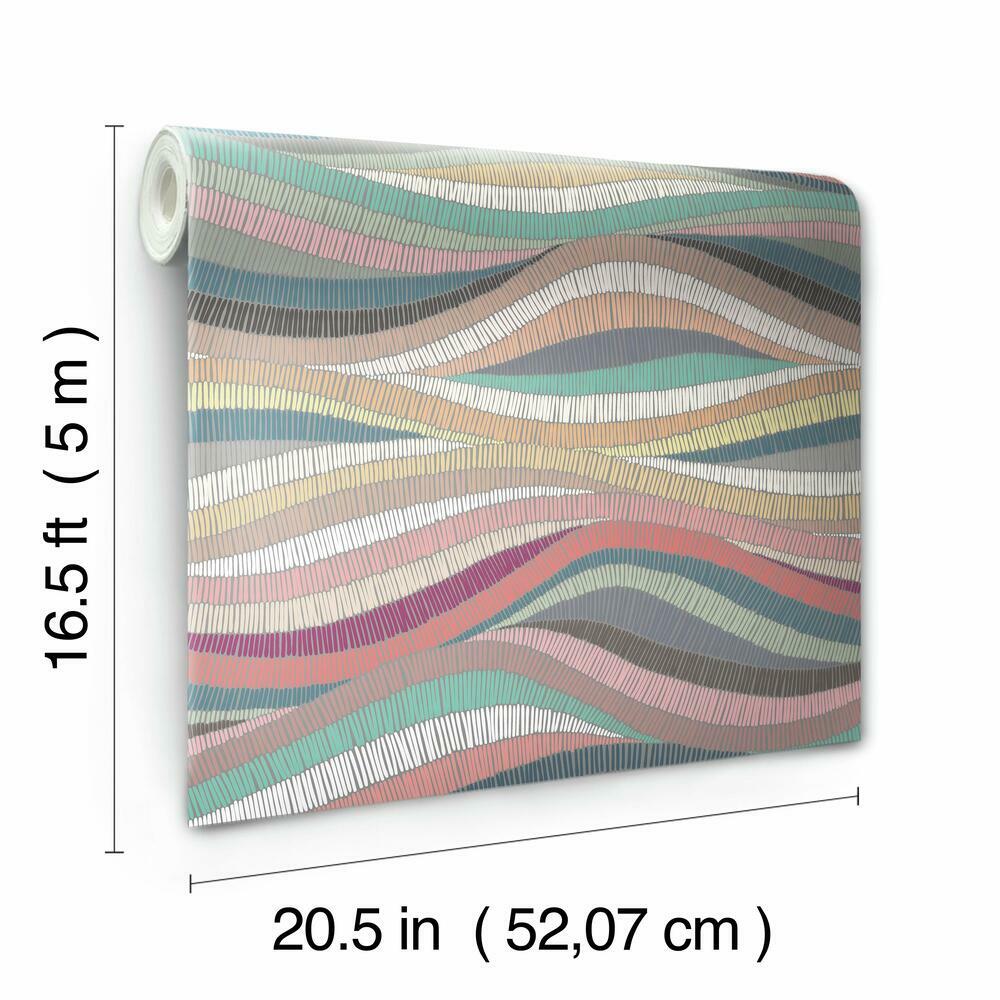 Mosaic Waves Peel and Stick Wallpaper Peel and Stick Wallpaper RoomMates   