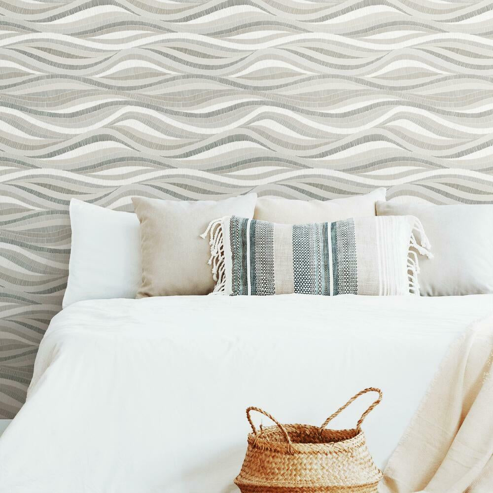 Mosaic Waves Peel and Stick Wallpaper Peel and Stick Wallpaper RoomMates   