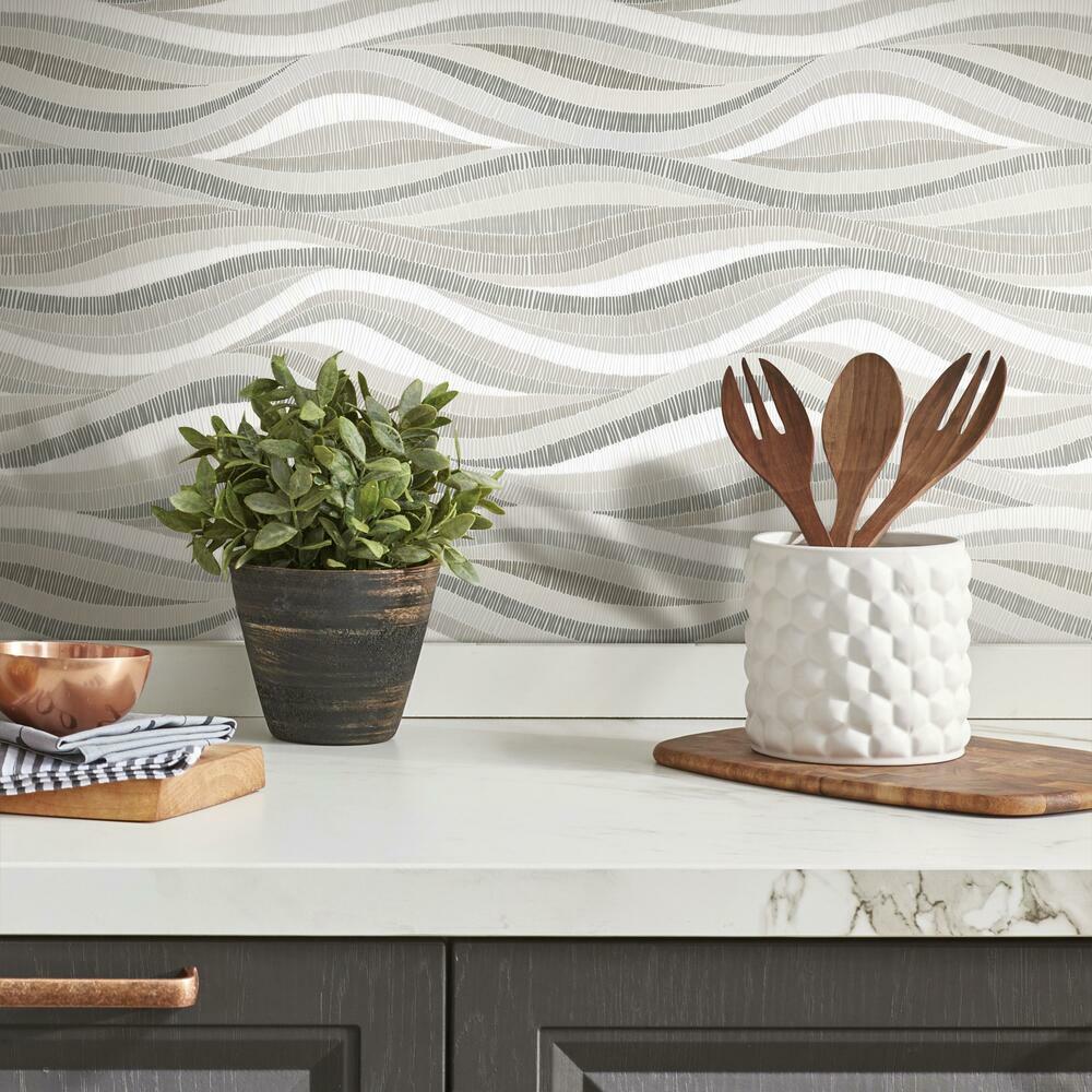 Mosaic Waves Peel and Stick Wallpaper Peel and Stick Wallpaper RoomMates   
