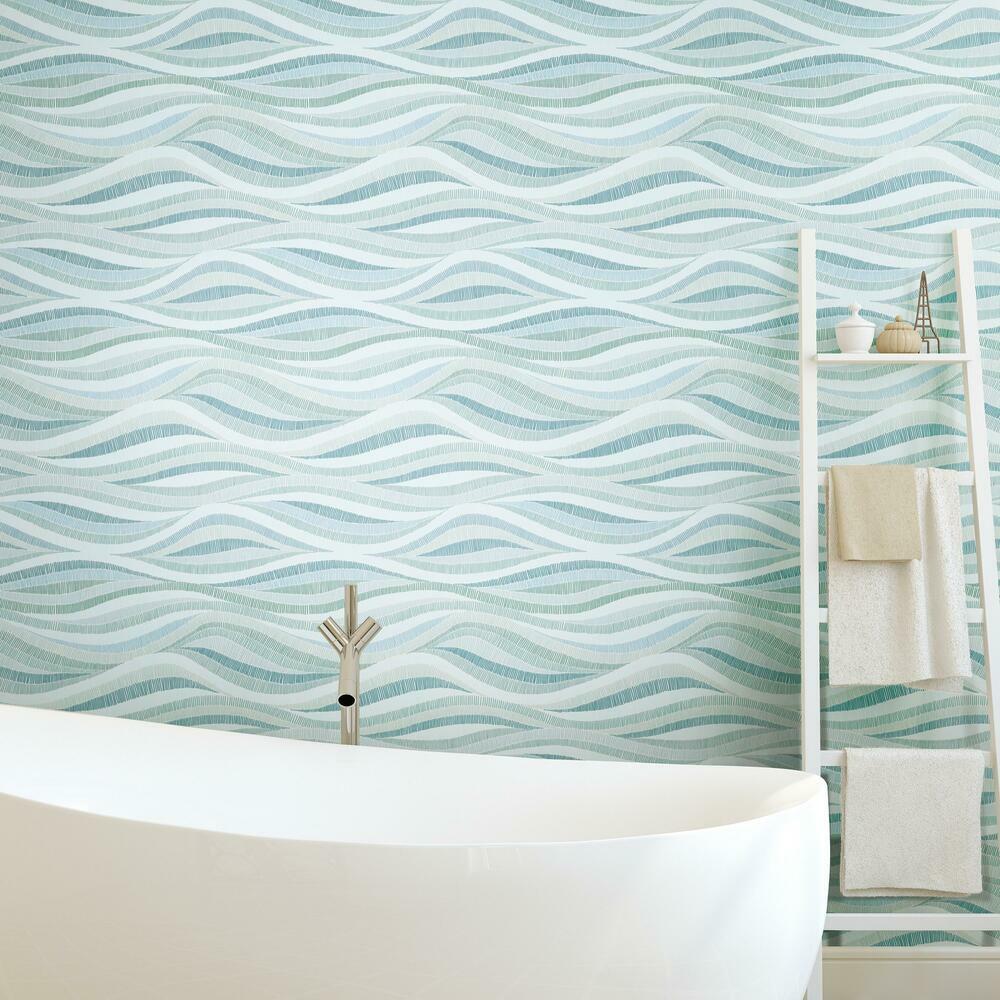 Mosaic Waves Peel and Stick Wallpaper Peel and Stick Wallpaper RoomMates   