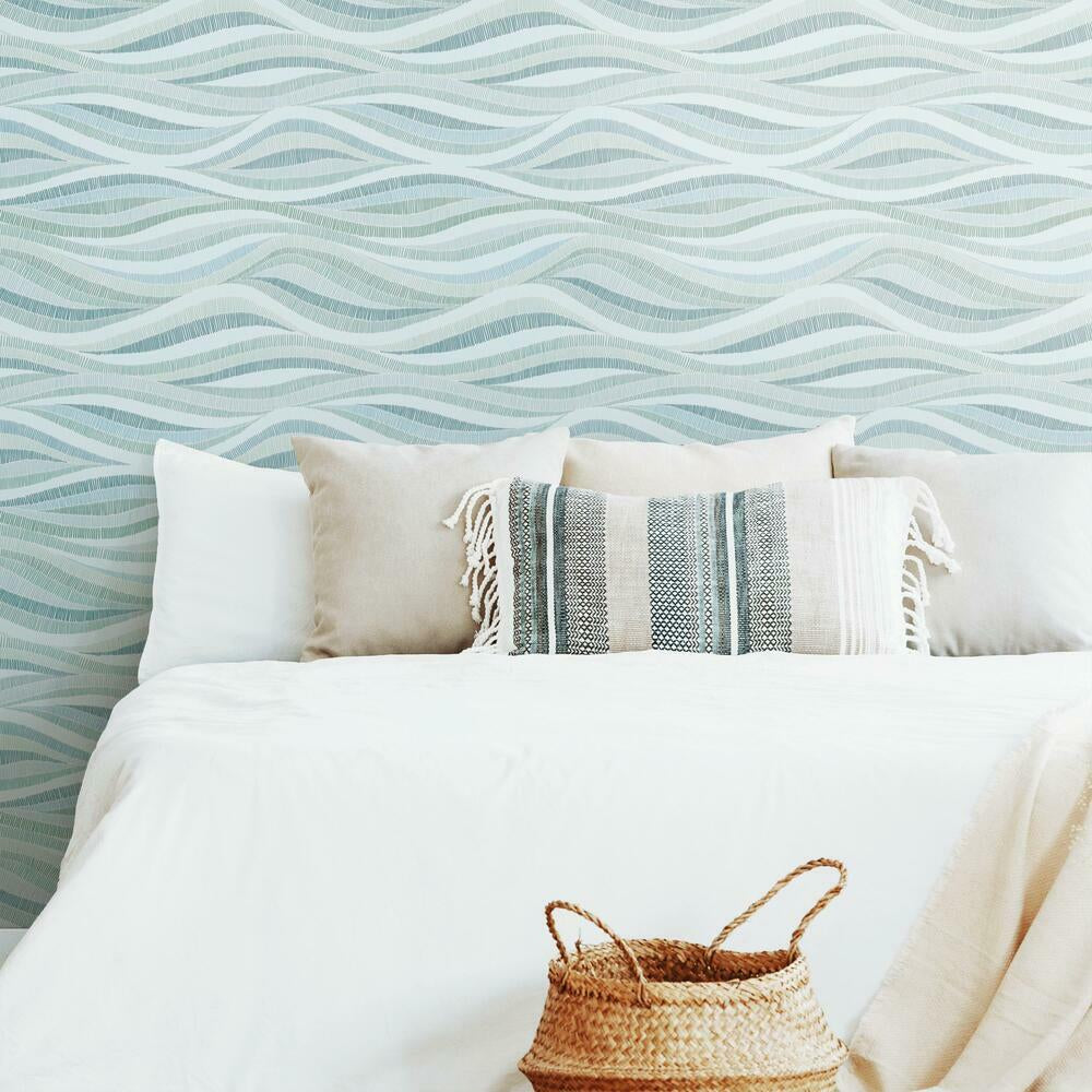 Mosaic Waves Peel and Stick Wallpaper Peel and Stick Wallpaper RoomMates   