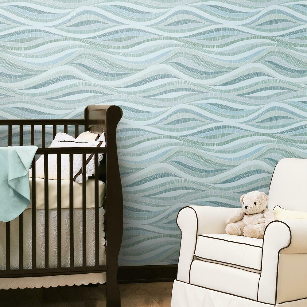 Mosaic Waves Peel and Stick Wallpaper Peel and Stick Wallpaper RoomMates   