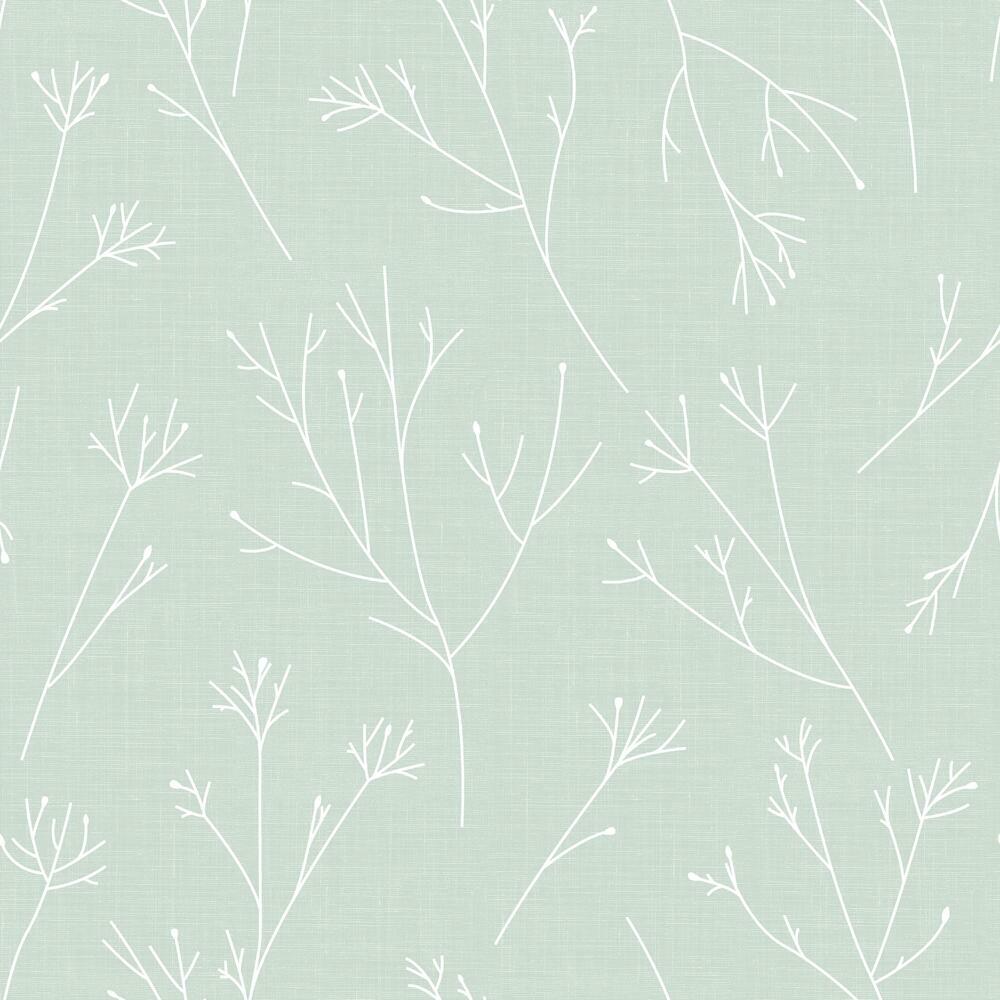 Twigs Peel and Stick Wallpaper Peel and Stick Wallpaper RoomMates Roll Green 