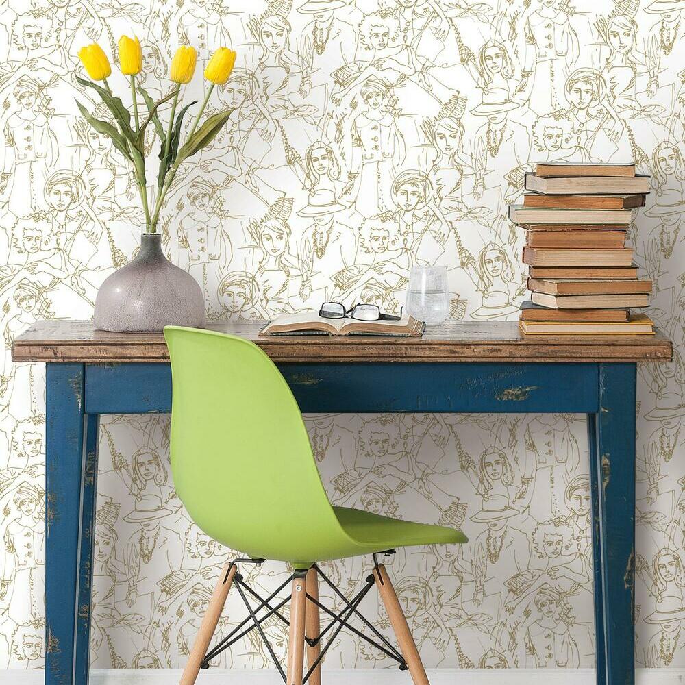 Vogue Sketches Peel and Stick Wallpaper Peel and Stick Wallpaper RoomMates   