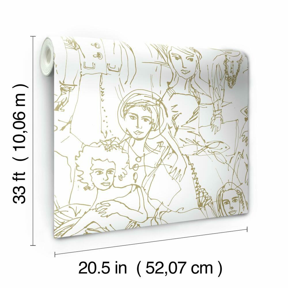 Vogue Sketches Peel and Stick Wallpaper Peel and Stick Wallpaper RoomMates   