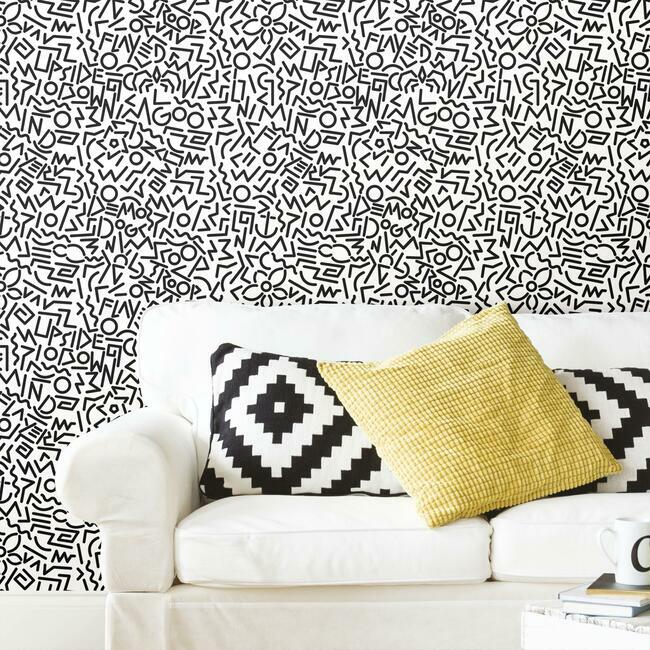 Stranger Things Doodles Peel & Stick Wallpaper Peel and Stick Wallpaper RoomMates   