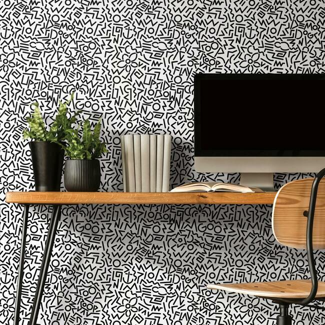 Stranger Things Doodles Peel & Stick Wallpaper Peel and Stick Wallpaper RoomMates   