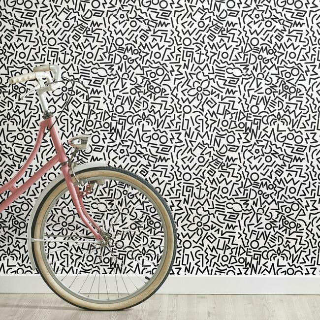 Stranger Things Doodles Peel & Stick Wallpaper Peel and Stick Wallpaper RoomMates   