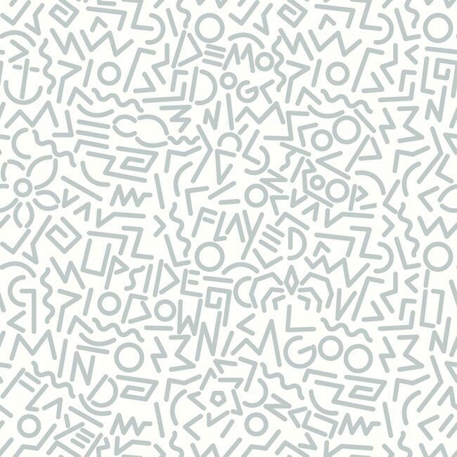 Stranger Things Doodles Peel & Stick Wallpaper Peel and Stick Wallpaper RoomMates Roll Grey 