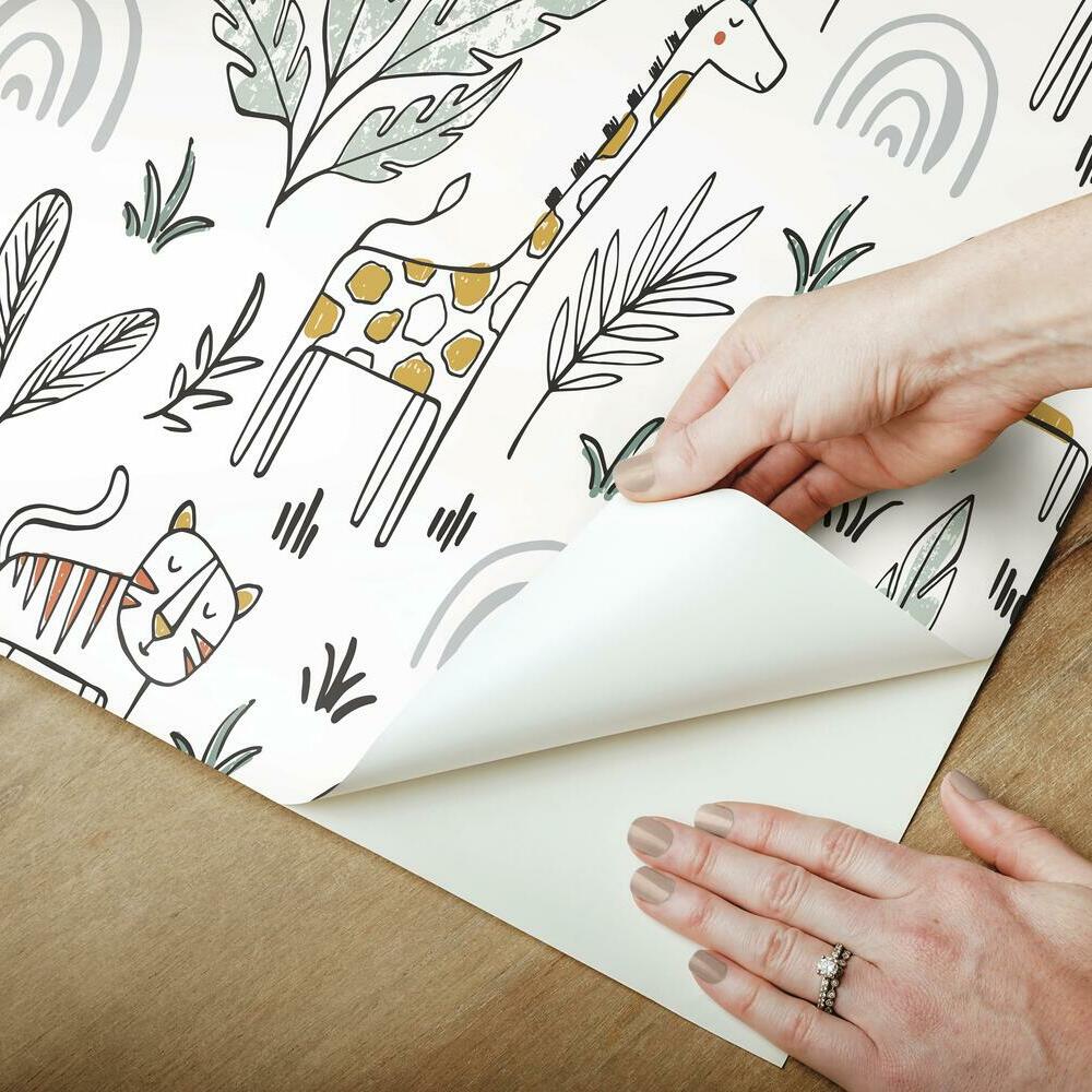 Jungle Menagerie Peel and Stick Wallpaper Peel and Stick Wallpaper RoomMates   
