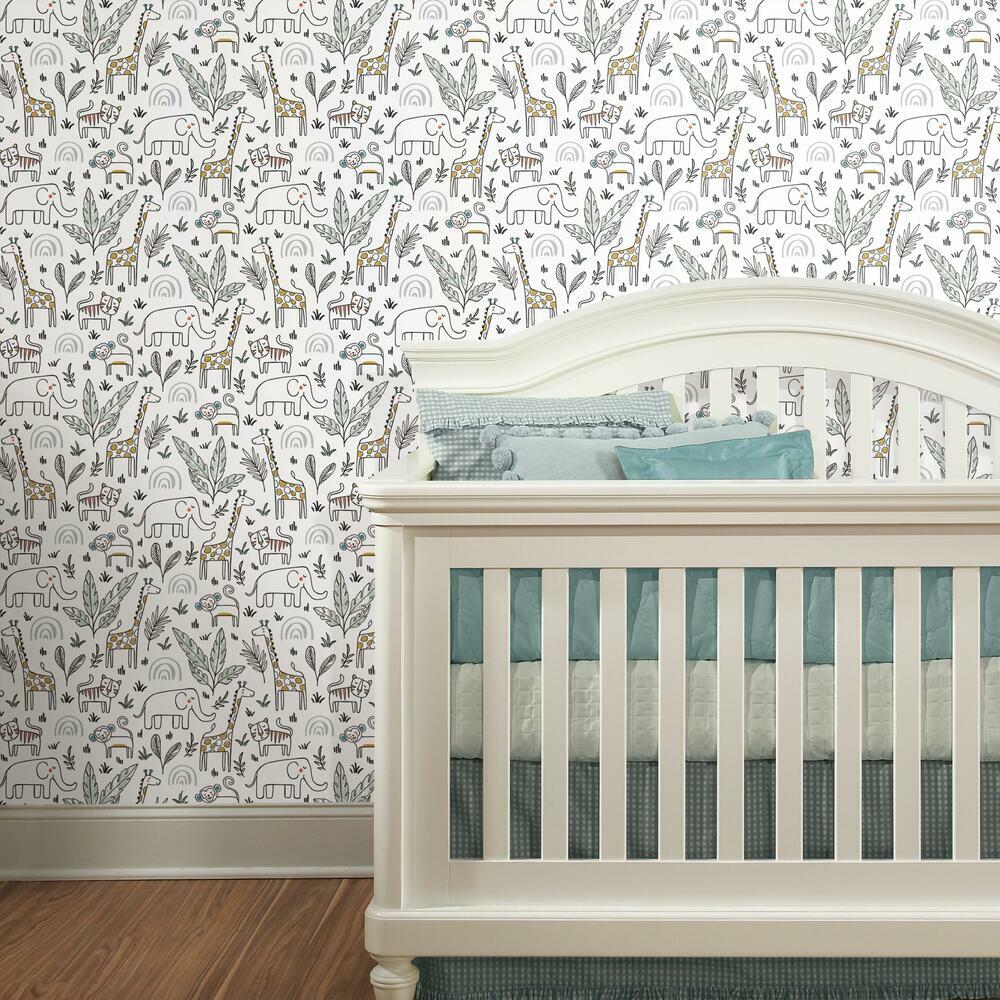 Jungle Menagerie Peel and Stick Wallpaper Peel and Stick Wallpaper RoomMates   