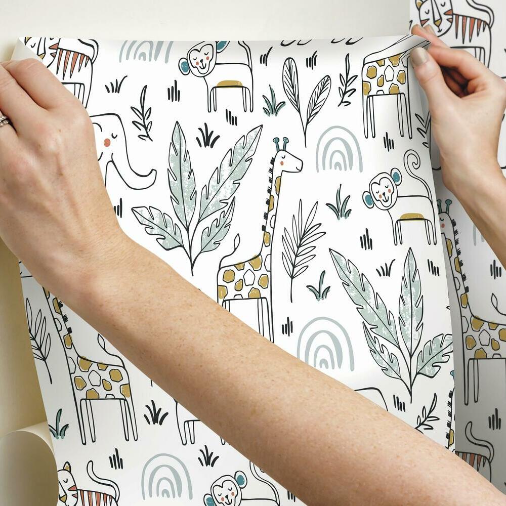 Jungle Menagerie Peel and Stick Wallpaper Peel and Stick Wallpaper RoomMates   