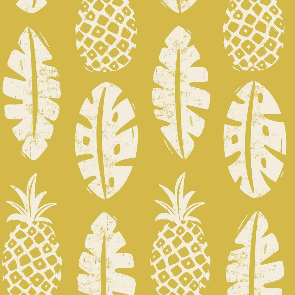 Pineapple Block Print Peel and Stick Wallpaper Peel and Stick Wallpaper RoomMates