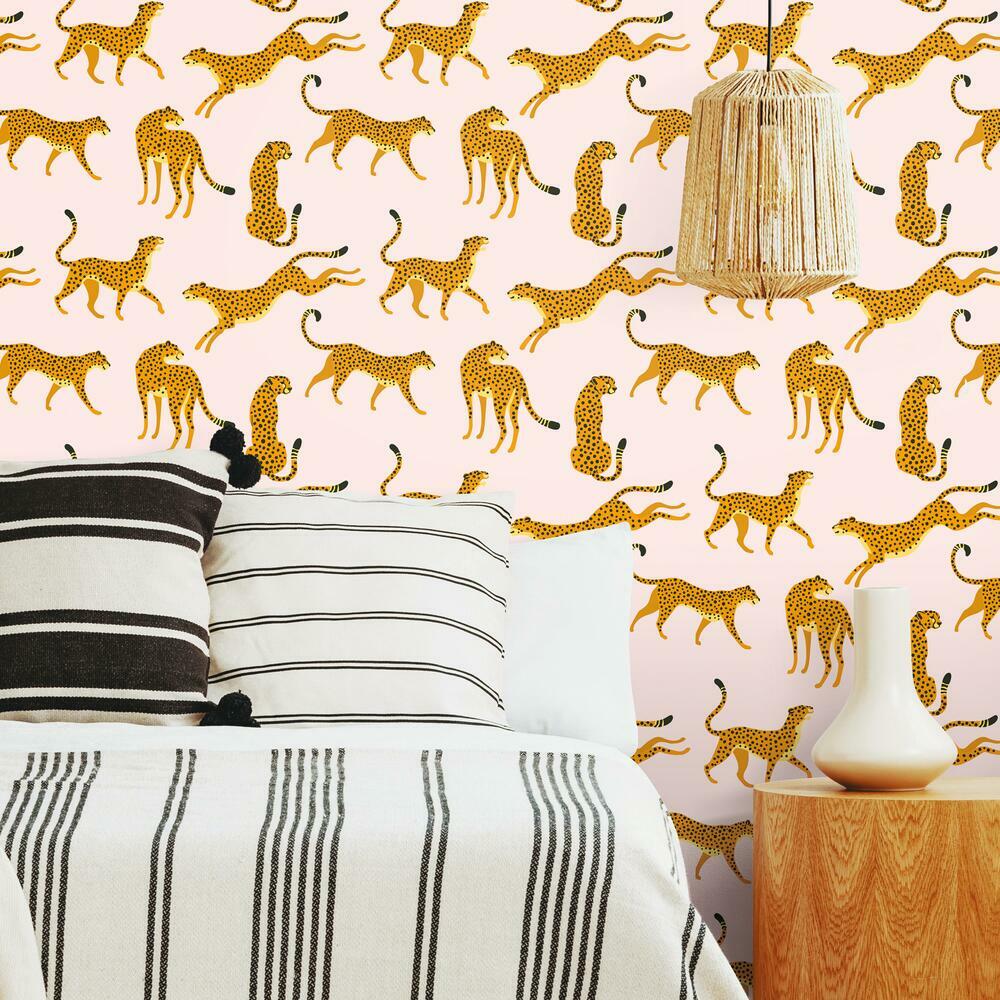 Cheetah Cheetah Peel and Stick Wallpaper Peel and Stick Wallpaper RoomMates   