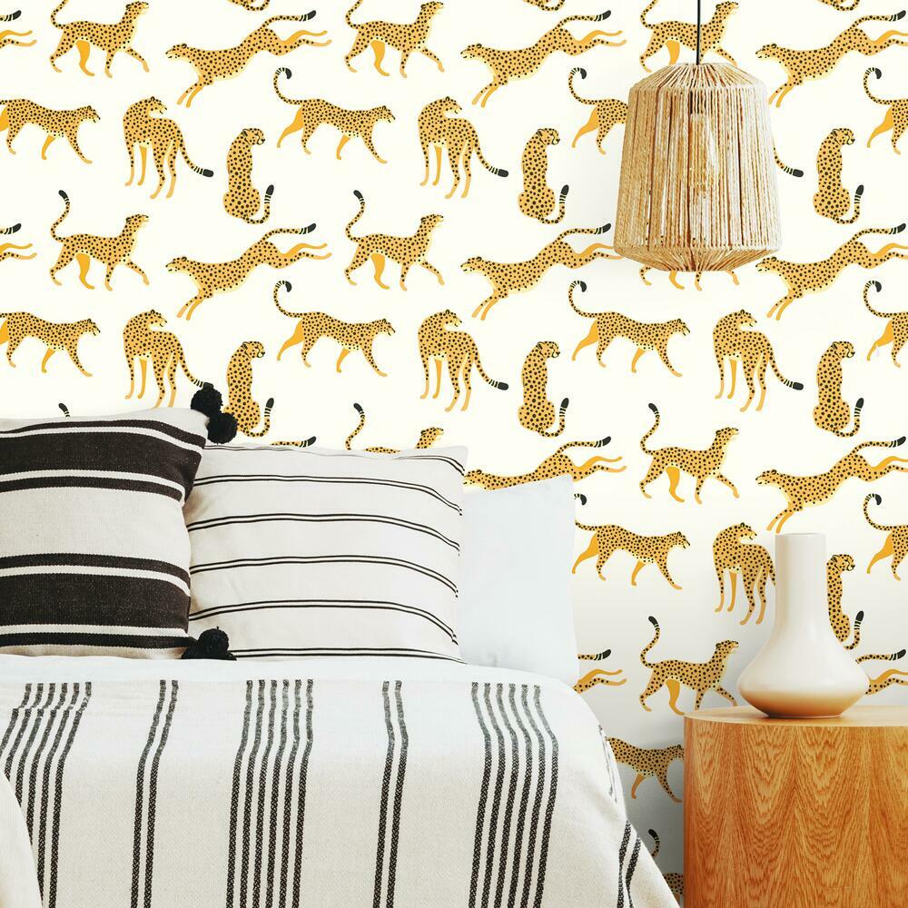 Cheetah Cheetah Peel and Stick Wallpaper Peel and Stick Wallpaper RoomMates   