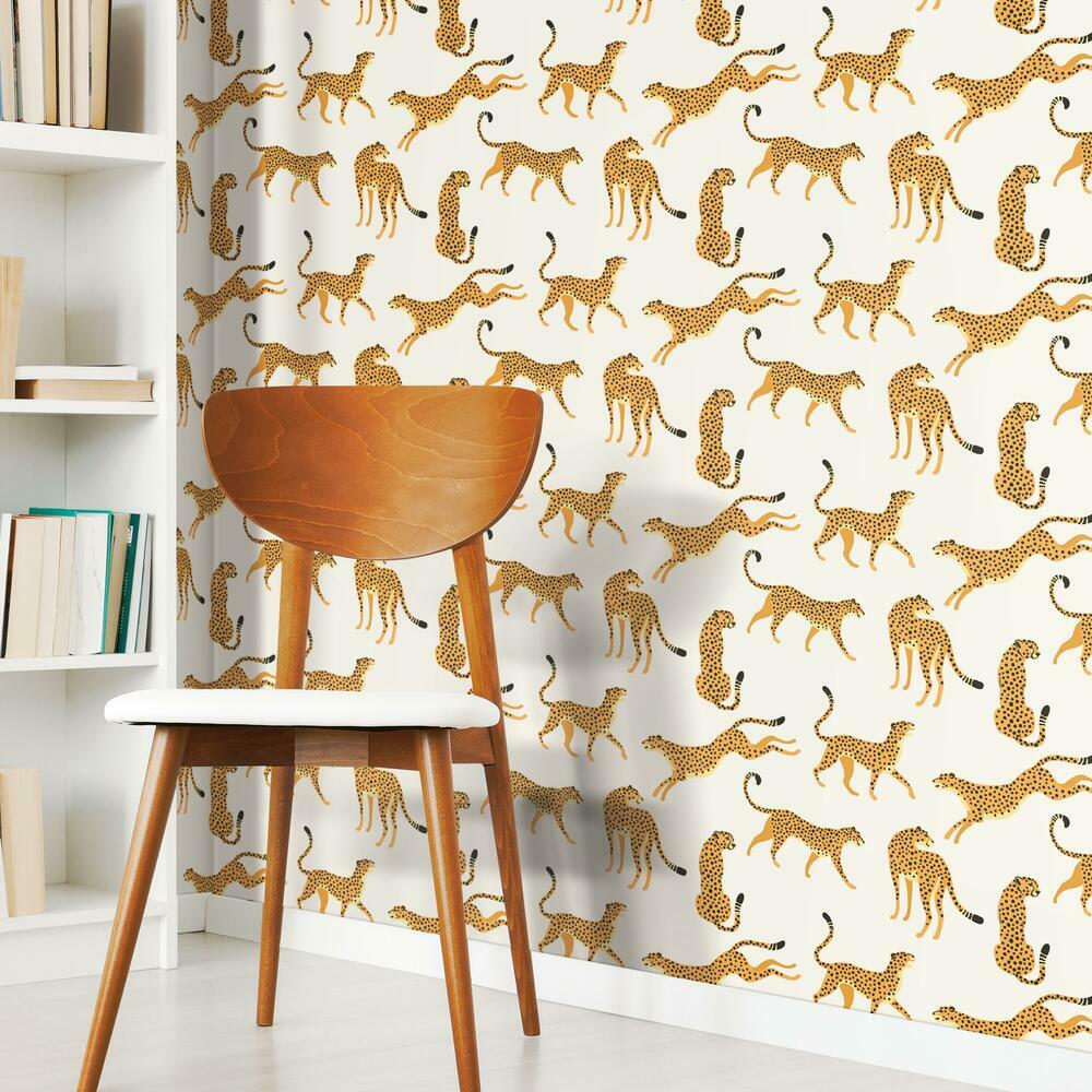 Cheetah Cheetah Peel and Stick Wallpaper Peel and Stick Wallpaper RoomMates   