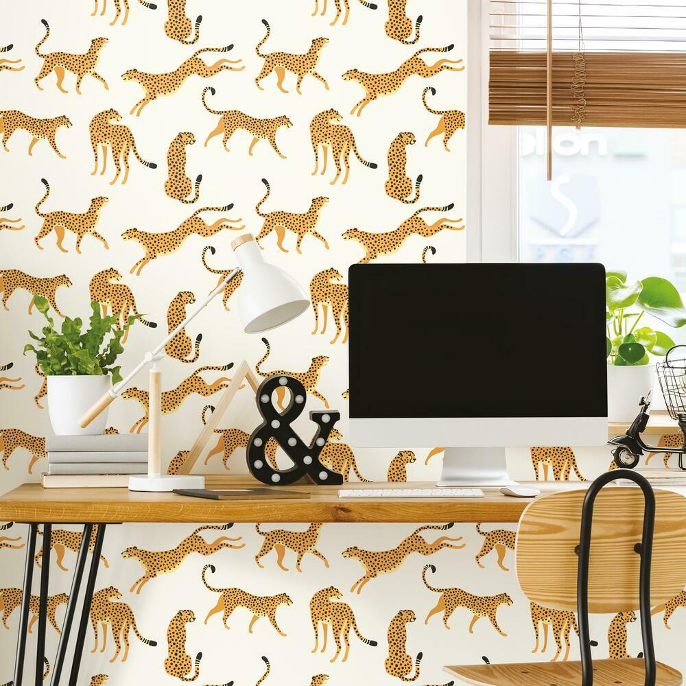 Cheetah Cheetah Peel and Stick Wallpaper Peel and Stick Wallpaper RoomMates   