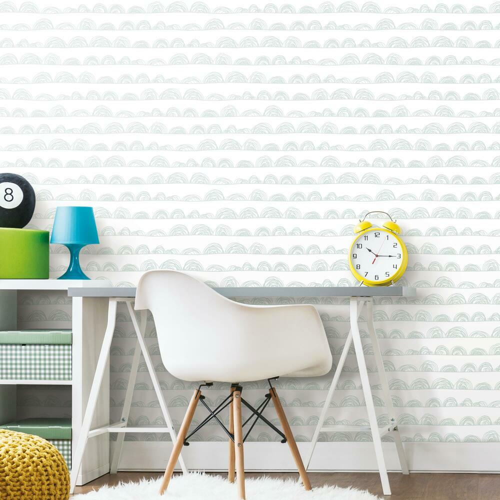 Doodle Scallop Peel and Stick Wallpaper Peel and Stick Wallpaper RoomMates   