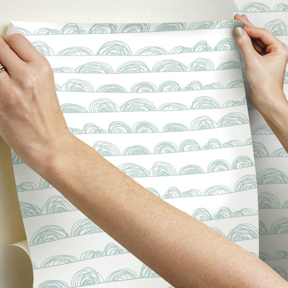 Doodle Scallop Peel and Stick Wallpaper Peel and Stick Wallpaper RoomMates   