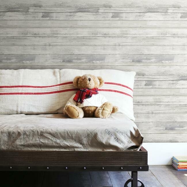 Distressed Wood Peel and Stick Wallpaper Peel and Stick Wallpaper RoomMates   