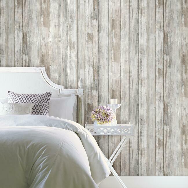 Distressed Wood Peel and Stick Wallpaper Peel and Stick Wallpaper RoomMates   