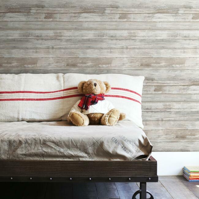 Distressed Wood Peel and Stick Wallpaper Peel and Stick Wallpaper RoomMates   