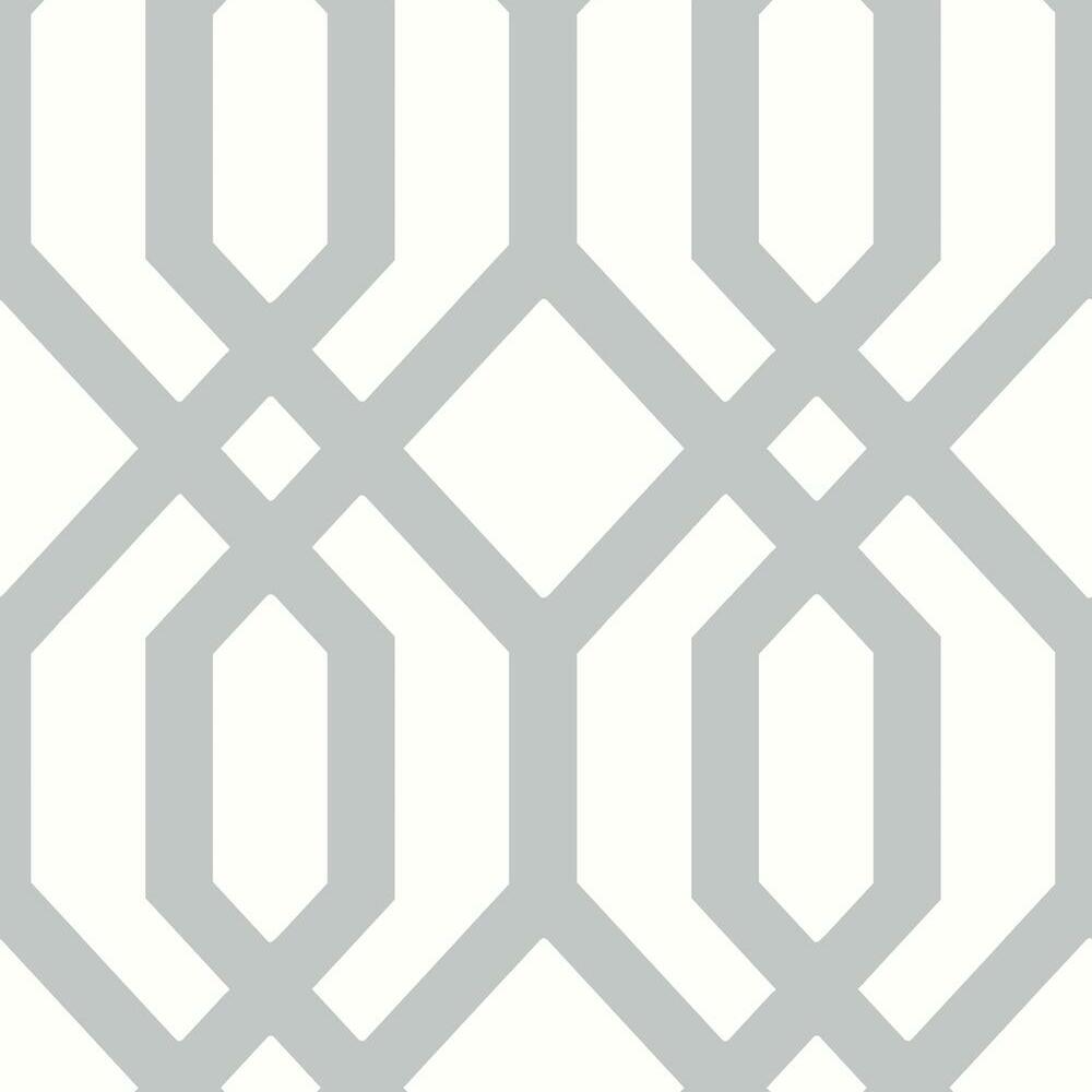 Gazebo Lattice Peel and Stick Wallpaper Peel and Stick Wallpaper RoomMates Roll Grey 