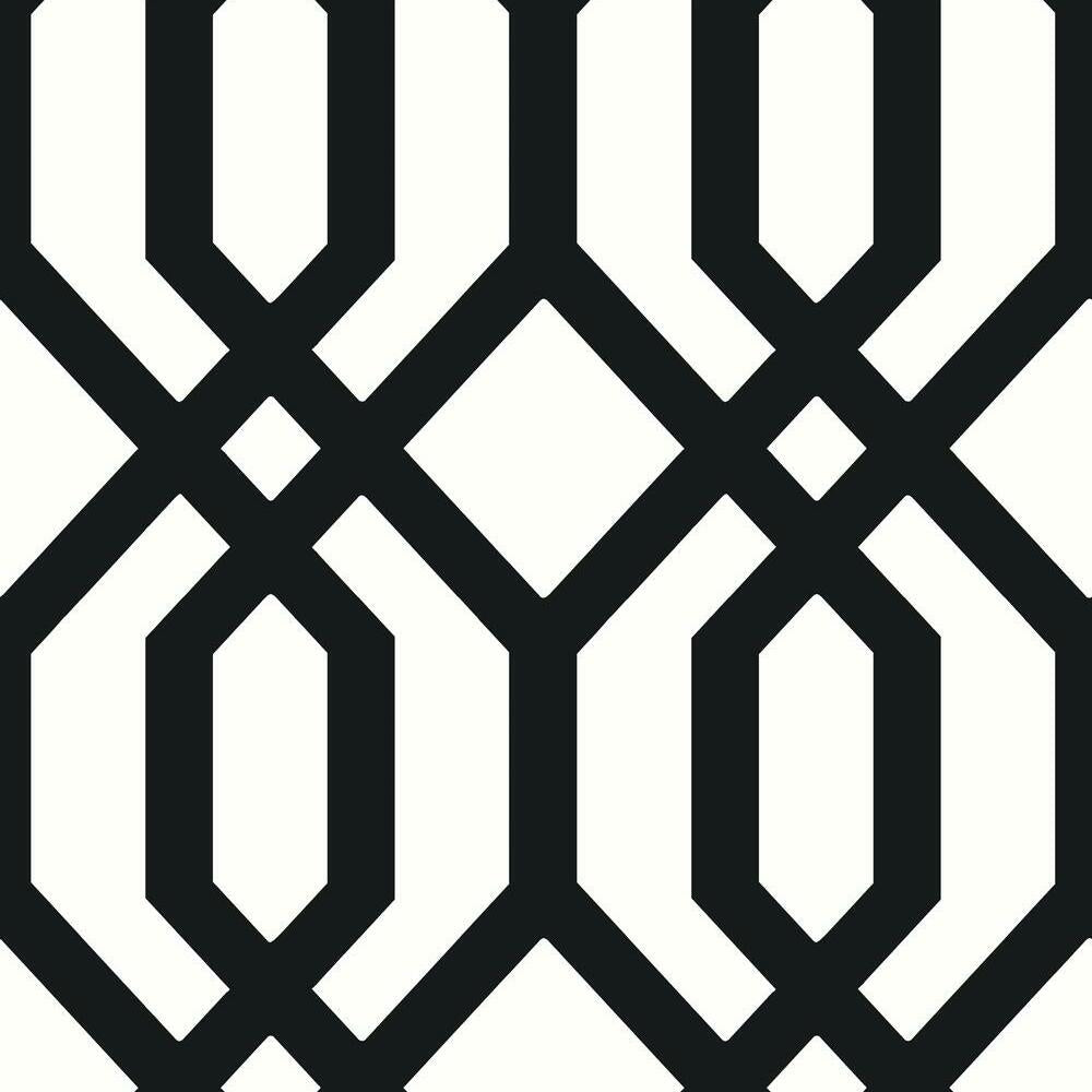 Gazebo Lattice Peel and Stick Wallpaper Peel and Stick Wallpaper RoomMates Roll Black 