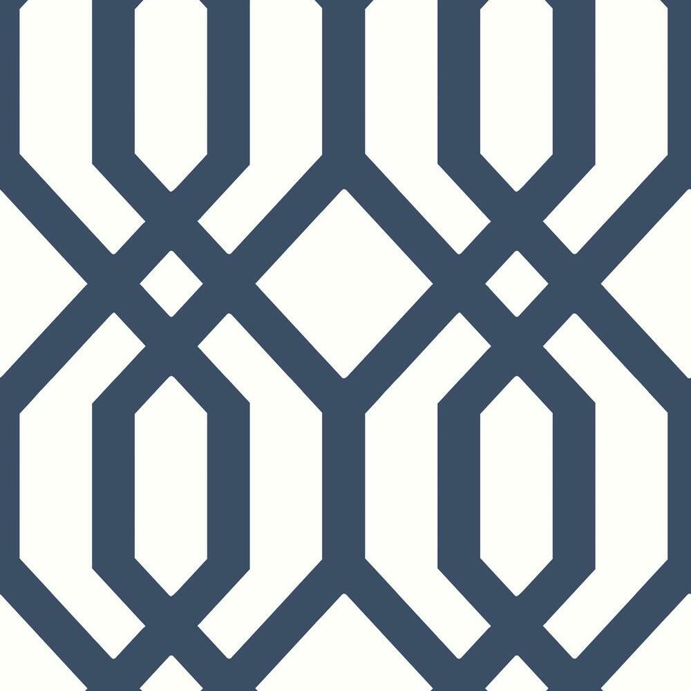 Gazebo Lattice Peel and Stick Wallpaper Peel and Stick Wallpaper RoomMates Roll Navy 