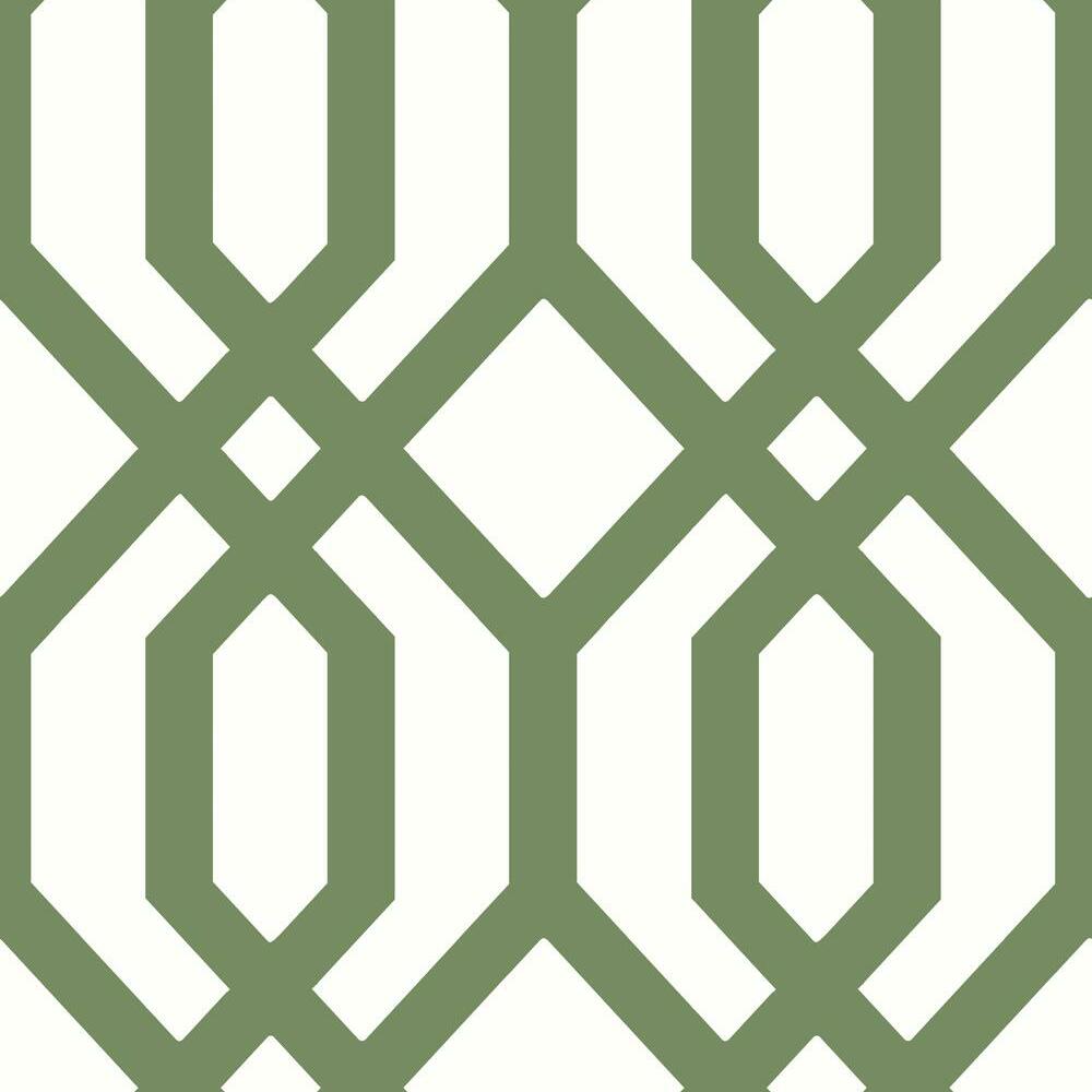 Gazebo Lattice Peel and Stick Wallpaper Peel and Stick Wallpaper RoomMates Roll Green 