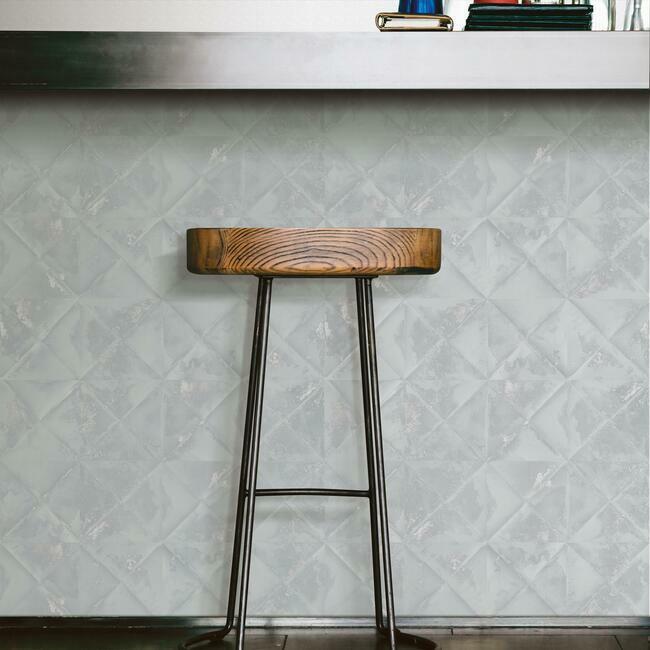 Reclaimed Tin Diamond Peel and Stick Wallpaper Peel and Stick Wallpaper RoomMates   