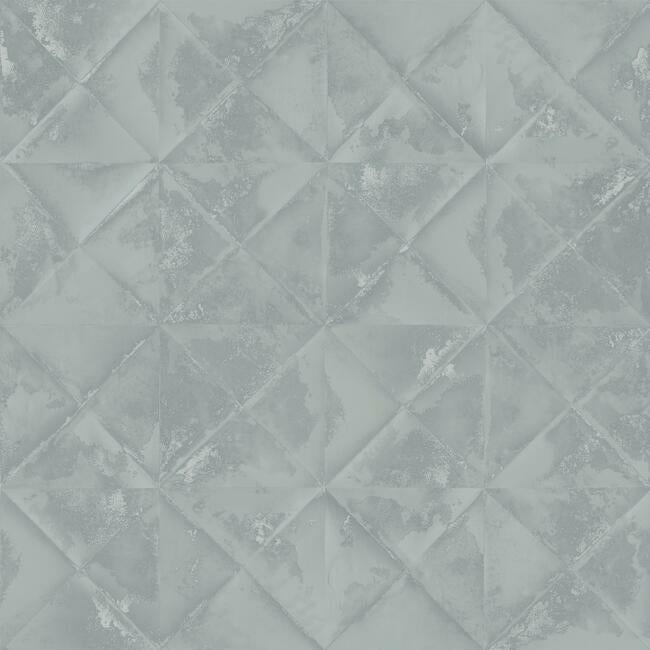 Reclaimed Tin Diamond Peel and Stick Wallpaper Peel and Stick Wallpaper RoomMates Roll Grey 