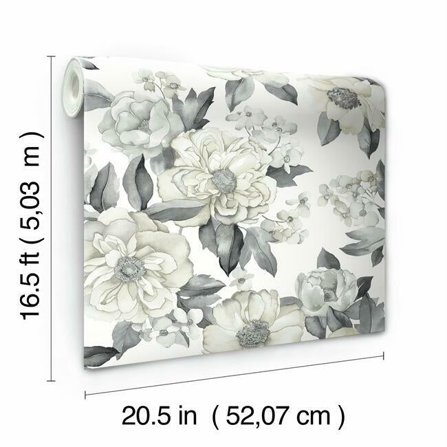 Watercolor Floral Bouquet Peel & Stick Wallpaper Peel and Stick Wallpaper RoomMates   