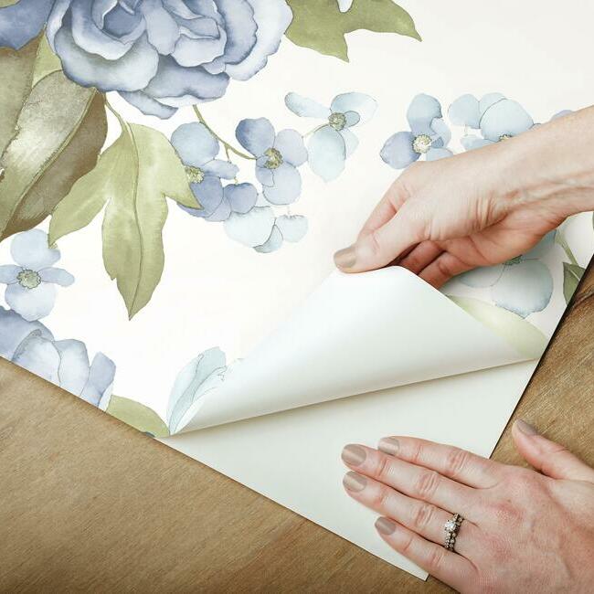 Watercolor Floral Bouquet Peel & Stick Wallpaper Peel and Stick Wallpaper RoomMates   