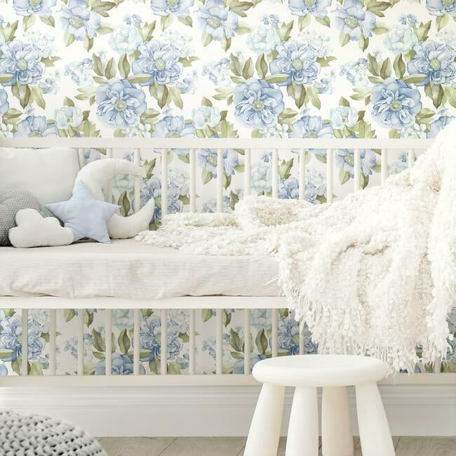 Watercolor Floral Bouquet Peel & Stick Wallpaper Peel and Stick Wallpaper RoomMates   