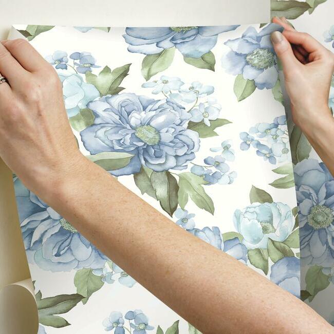Watercolor Floral Bouquet Peel & Stick Wallpaper Peel and Stick Wallpaper RoomMates   