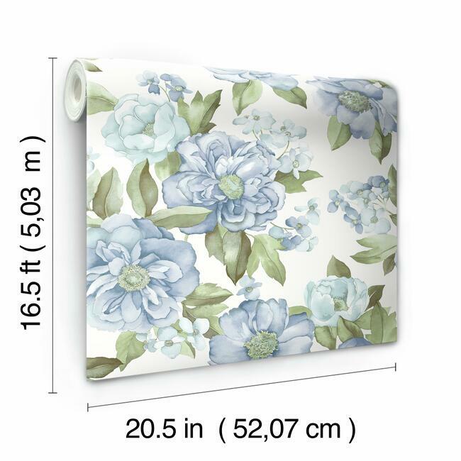 Watercolor Floral Bouquet Peel & Stick Wallpaper Peel and Stick Wallpaper RoomMates   