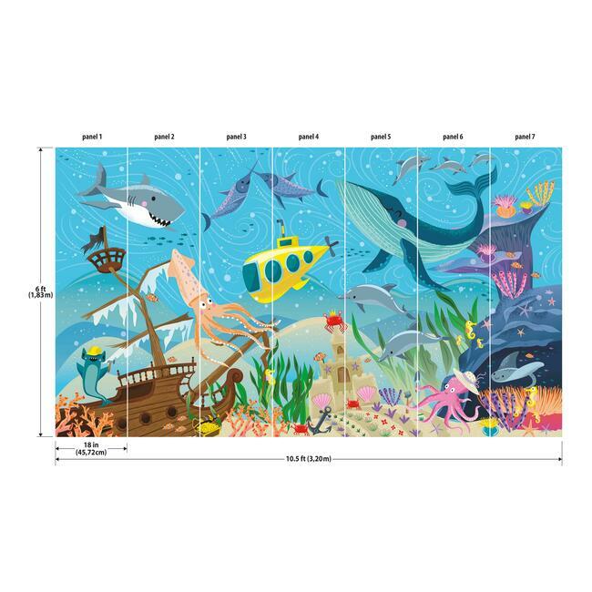 Underwater Discovery Mural Peel & Stick Wallpaper Wall Murals RoomMates   