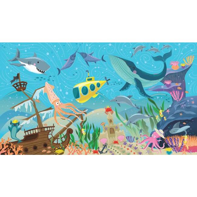 Underwater Discovery Mural Peel & Stick Wallpaper Wall Murals RoomMates Each Blue 