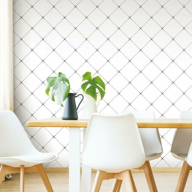 Diamond Tile Geo Peel & Stick Wallpaper Peel and Stick Wallpaper RoomMates   