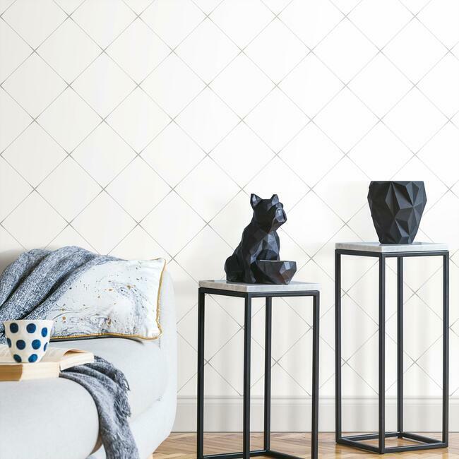 Diamond Tile Geo Peel & Stick Wallpaper Peel and Stick Wallpaper RoomMates   