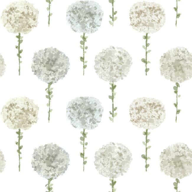 Mum Floral Peel & Stick Wallpaper Peel and Stick Wallpaper RoomMates Roll Grey 