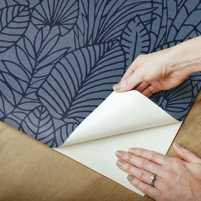 Tropical Leaves Sketch Peel and Stick Wallpaper Peel and Stick Wallpaper RoomMates   