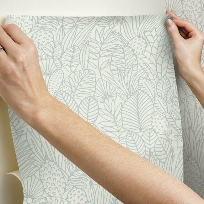 Tropical Leaves Sketch Peel and Stick Wallpaper Peel and Stick Wallpaper RoomMates   