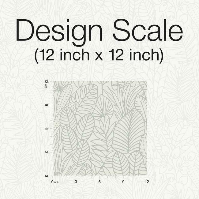 Tropical Leaves Sketch Peel and Stick Wallpaper Peel and Stick Wallpaper RoomMates   