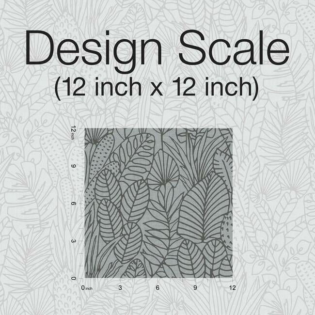 Tropical Leaves Sketch Peel and Stick Wallpaper Peel and Stick Wallpaper RoomMates   