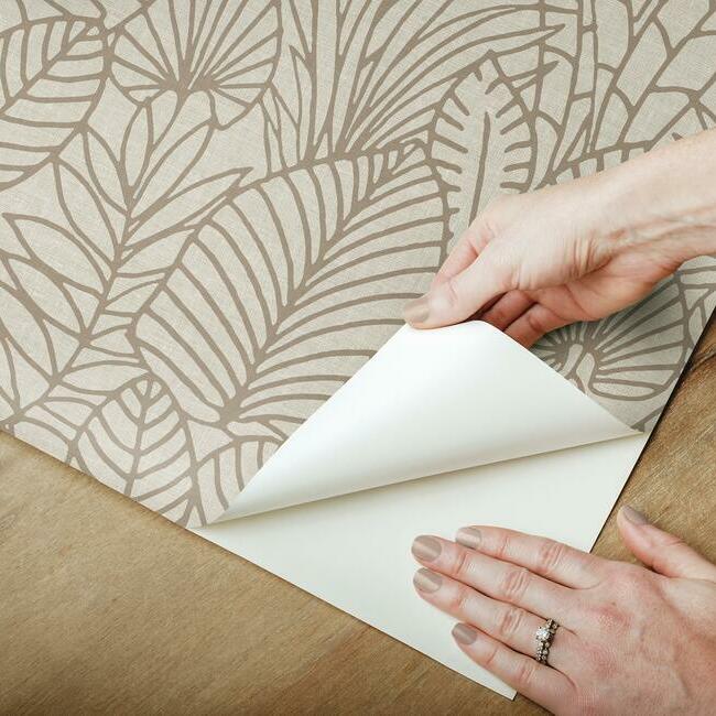 Tropical Leaves Sketch Peel and Stick Wallpaper Peel and Stick Wallpaper RoomMates   