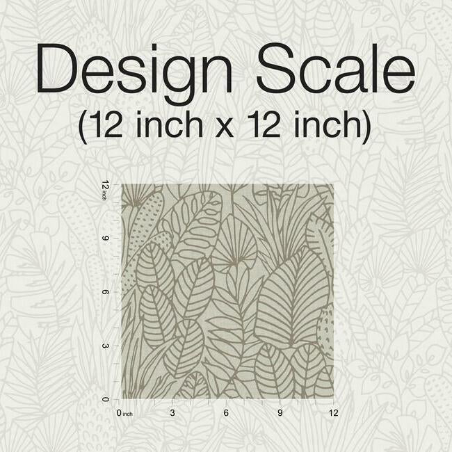 Tropical Leaves Sketch Peel and Stick Wallpaper Peel and Stick Wallpaper RoomMates   