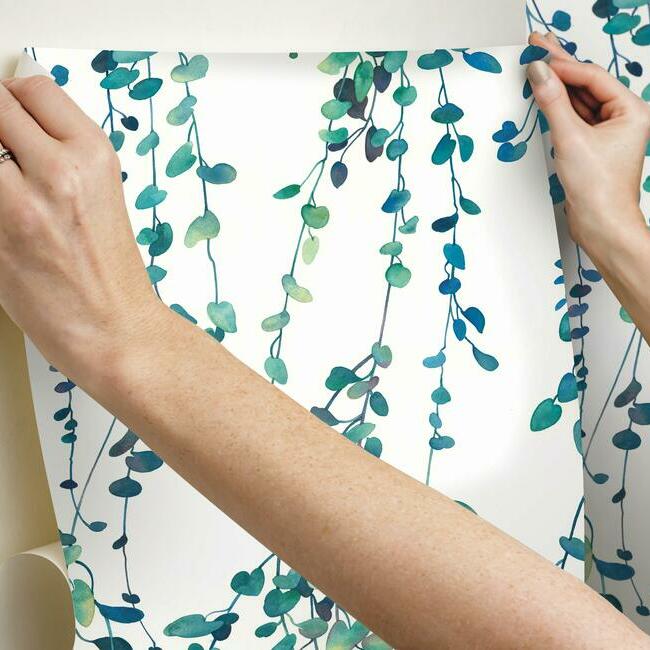 Hanging Watercolor Vines Peel and Stick Wallpaper Peel and Stick Wallpaper RoomMates   