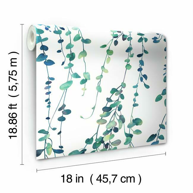 Hanging Watercolor Vines Peel and Stick Wallpaper Peel and Stick Wallpaper RoomMates   